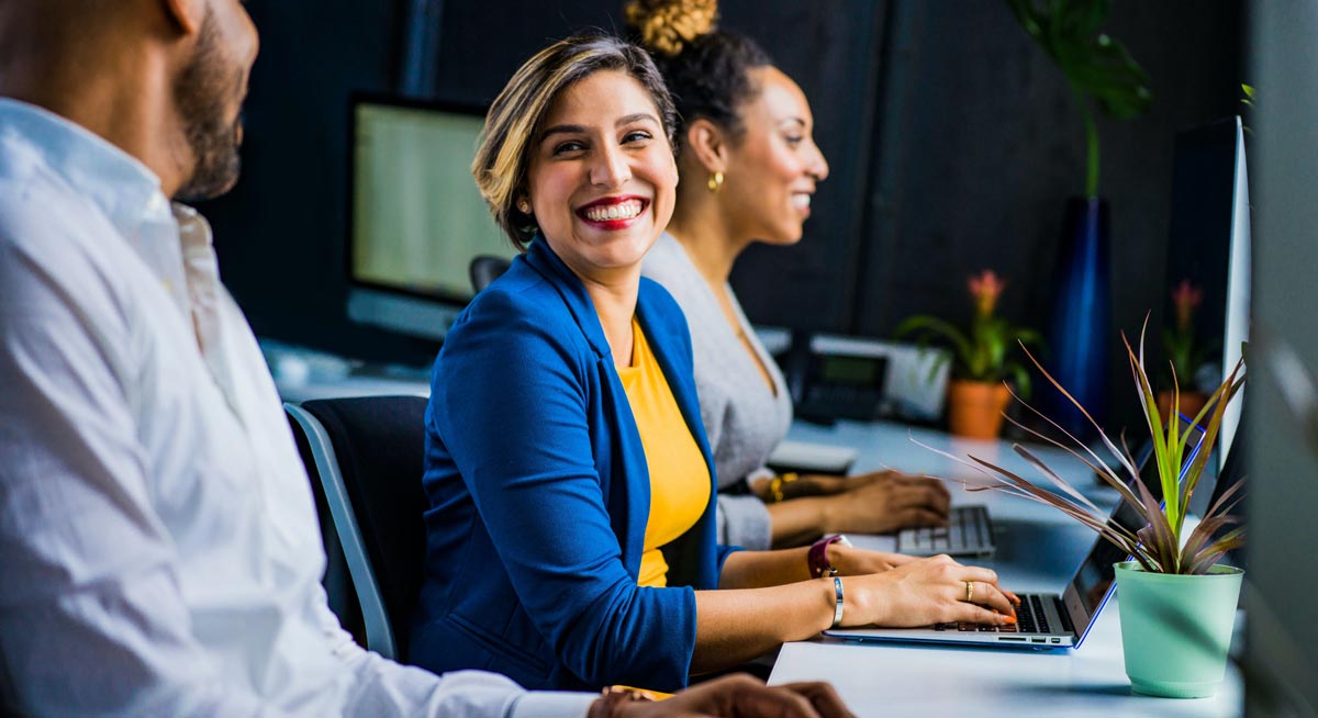 Colleagues working in an office