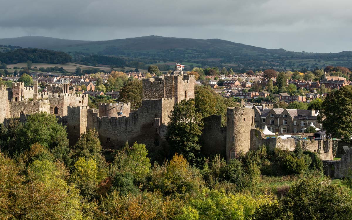 Ludlow view over Castle and Town