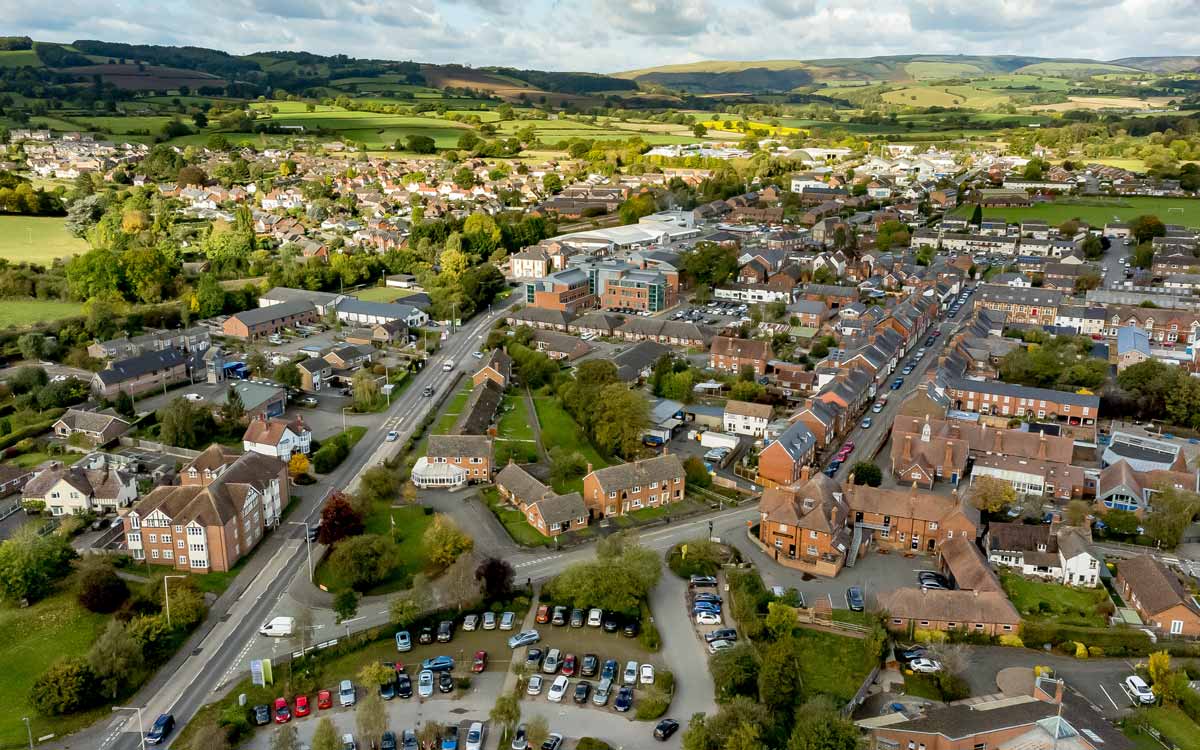 Aerial view of Craven Arms