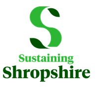 A logo consisting of a large S in green and the words Sustaining Shropshire